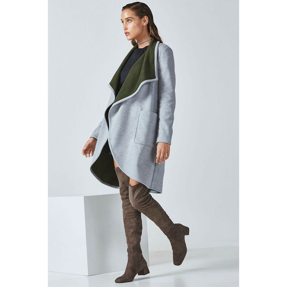 FABLETICS Gray Fleece Moscow Coat Open Cardigan S